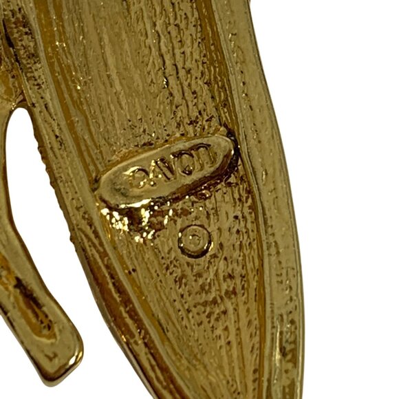 Majestic Gold-Tone Parrot Brooch Green Enamel w/ Rhinestones Signed Avon VTG - Picture 3 of 3